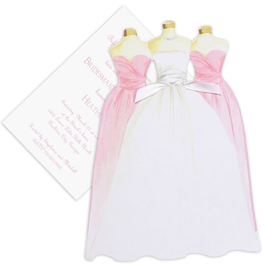 Bride and Her Bridesmaids Die-cut Invitations